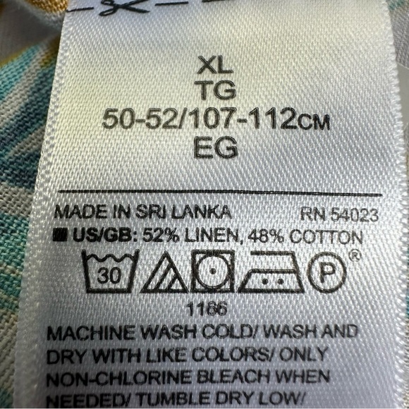 Banana Republic Linen Cotton Blend Aloha Resort Shirt Slim Fit Size XL - Picture 4 of 6